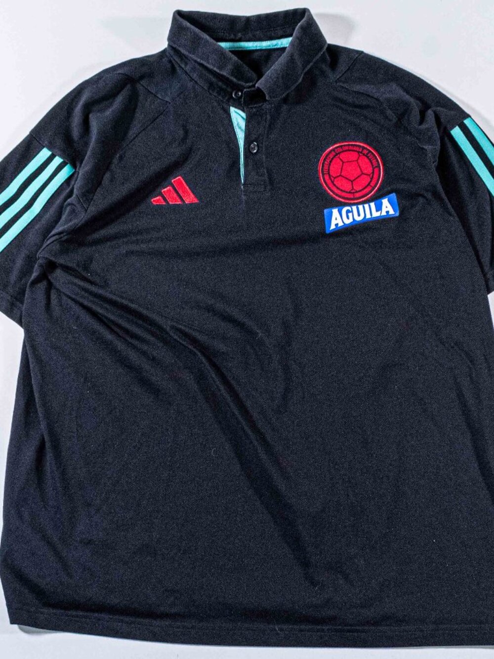 Adidas Colombia Tiro 23 Training Polo Shirt Large Soccer With Sponsors